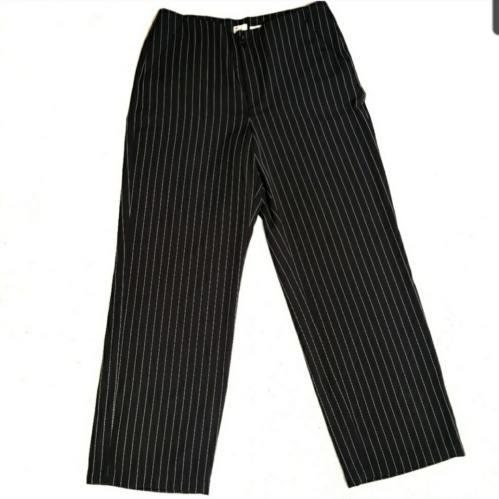 A New Day Black Pinstripe Wide Leg Trousers